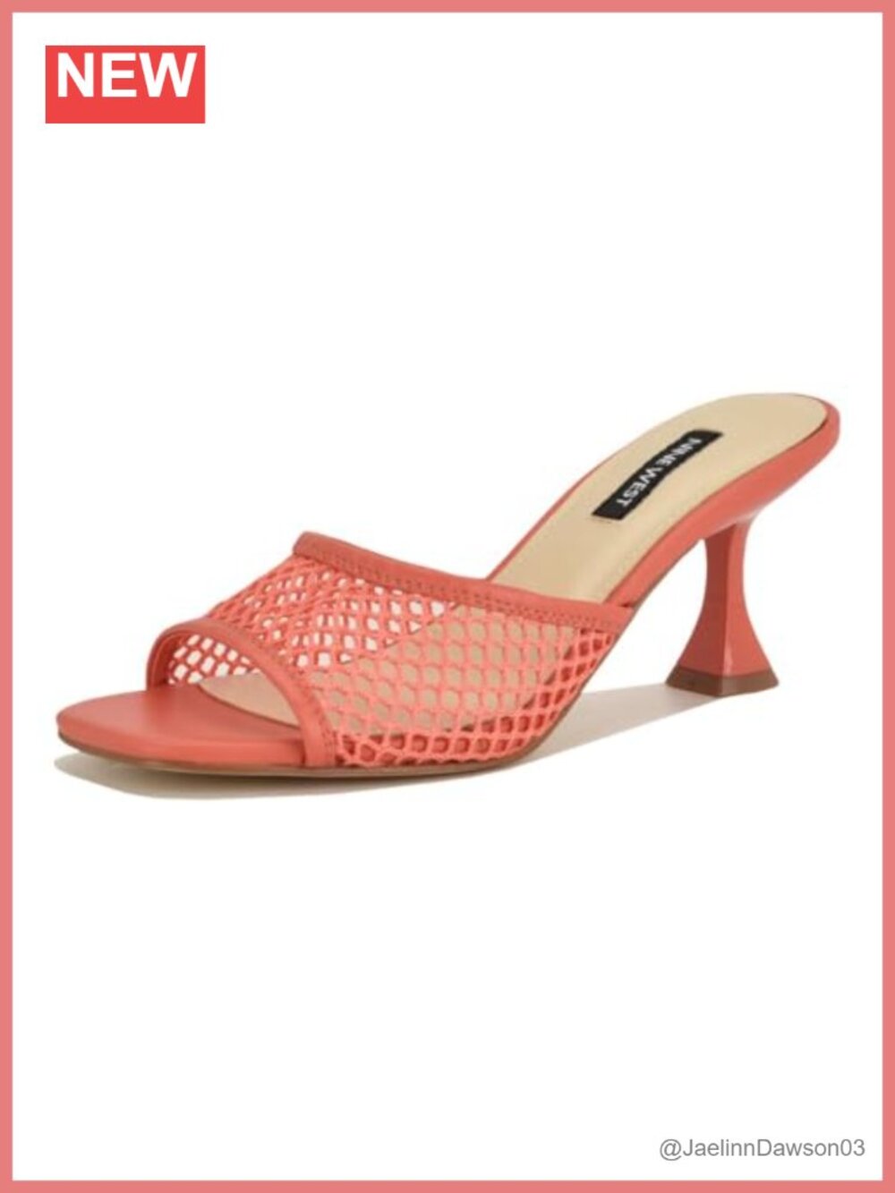 Nine West Cabana Kitten Heel Sandals Square Toe Woven Slip On Dressy